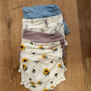 Kyte BABY Kids Bottoms Shorts - Blue, Purple, Cream with Floral Prints